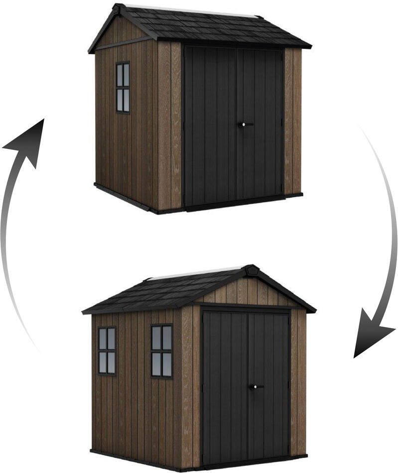 Zahradní domek Keter Apex 7,5 x 7 Walnut, s podlahou