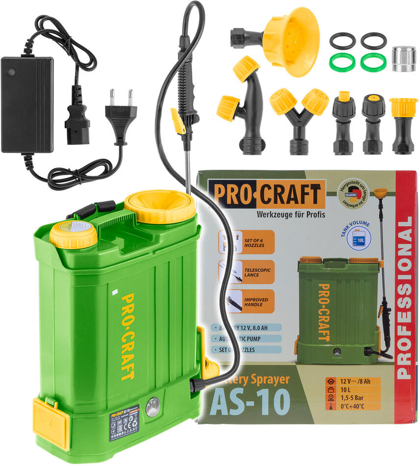 Aku postřikovač Procraft AS-10 / AS-10