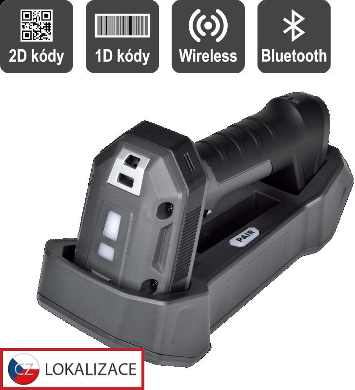 VIRTUOS HW-857 CCD 2D průmyslová, čtečka, bezdrátová, USB, tmavě šedá (EHE0018)