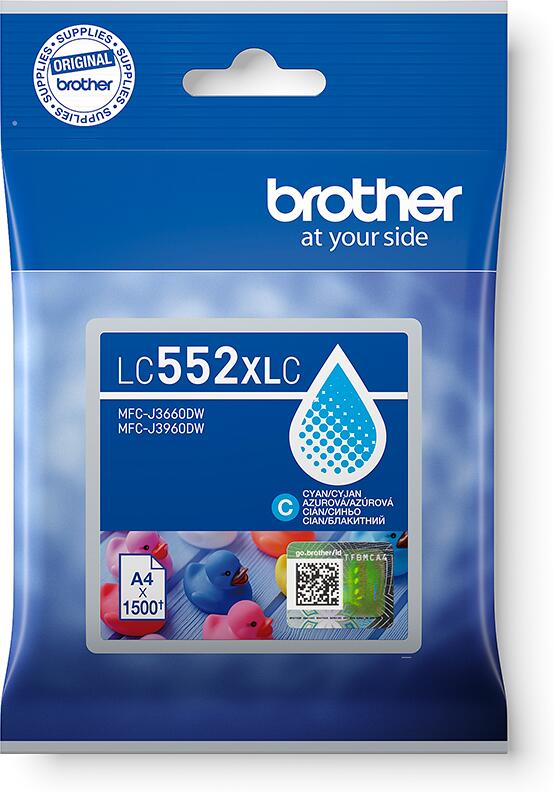 Brother LC552XLC (inkoust cyan, 1500 str.)