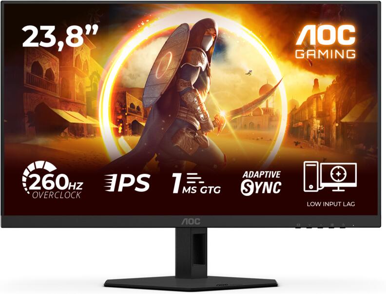 AOC LCD herní 24G4ZRE 23,8" IPS / 1920x1080@260Hz / 0,3ms / 300cd / 2xHDMI / DP / VESA