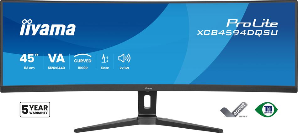 IIYAMA ProLite / XCB4594DQSU-B1 / 44,5" / VA / DQHD / 75Hz / 2ms / Černá / 3R