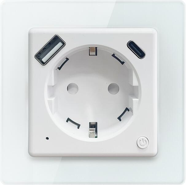 Smart vnitřní zásuvka Nexa bez kolíku, Immax NEO, typ F, 1xUSB, 1xUSB C , PD 20W, Zigbee