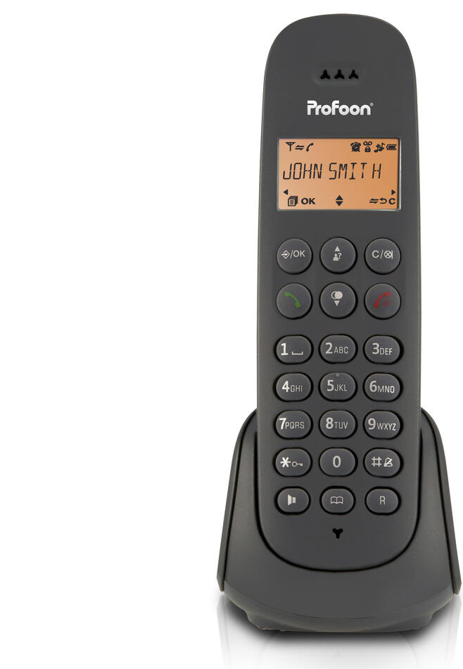 Bezdrátový telefon s 1 sluchátkem Černá Profoon PDX600