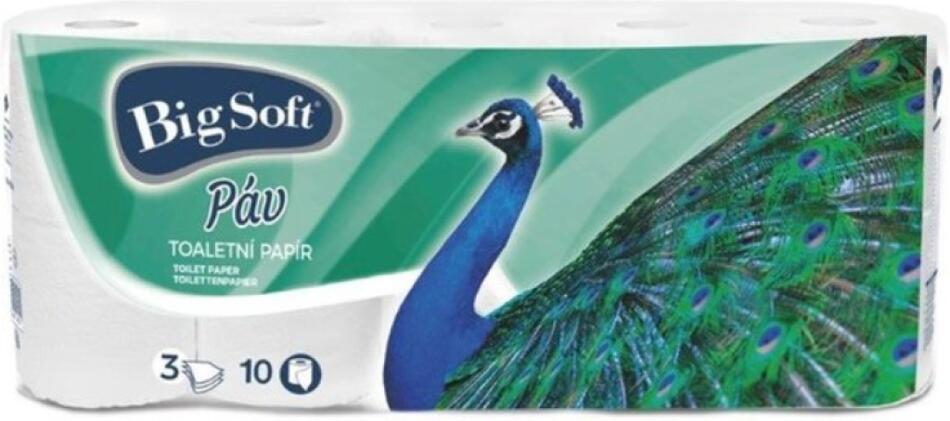 Big Soft Páv Toaletní papír 3vr, 10 ks