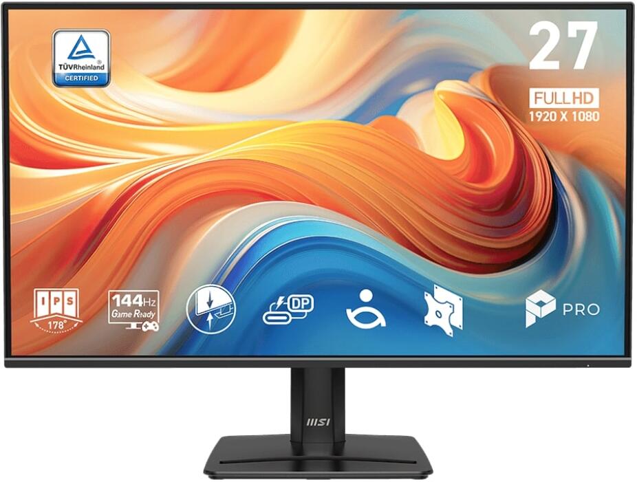 MSI monitor PRO MP272 E14C, 27"/FHD/IPS ,144Hz / 1ms / HDMI / USB-C / černá