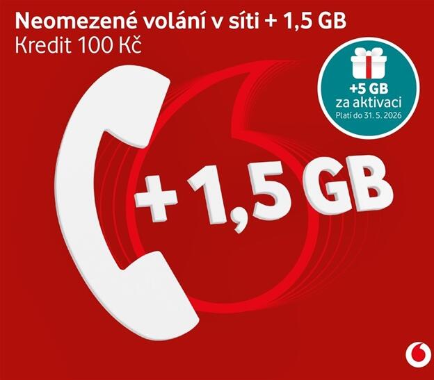 VODAFONE Předplacenka – 2 GB
