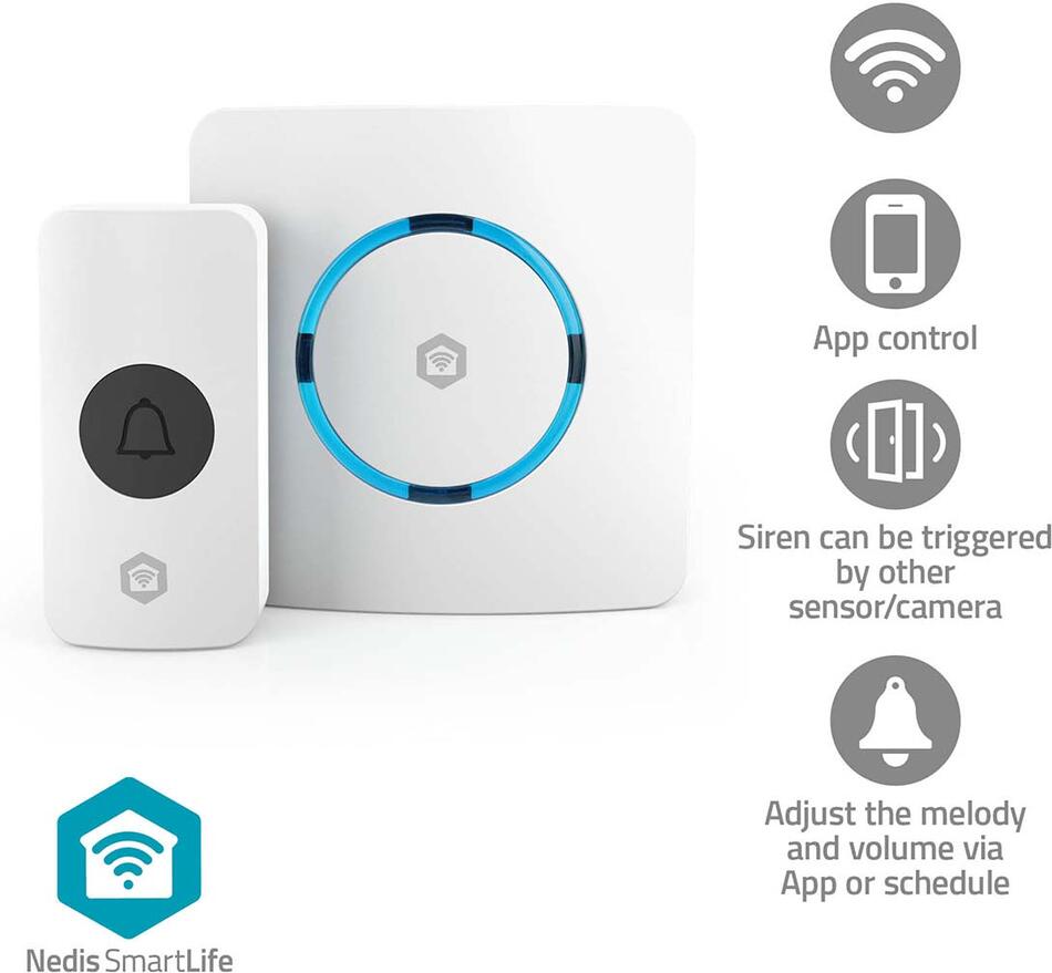 SmartLife Zvonek NEDIS WIFIDB11CWT