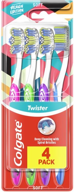 Colgate Twister design zubní kartáček 4-pack