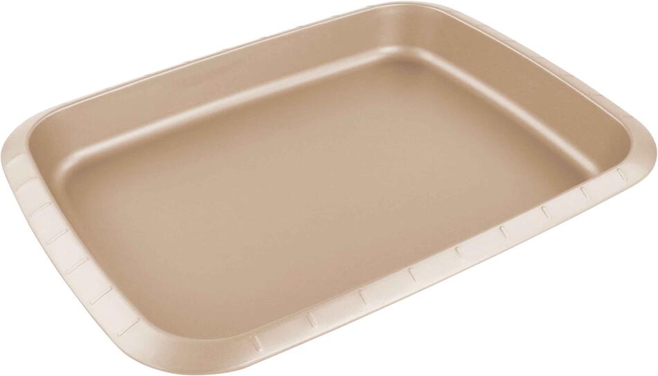 PEKÁČ KITCHISIMO 39.3X27.5X4.7 ZLATÁ UHLÍKOVÁ OCEL