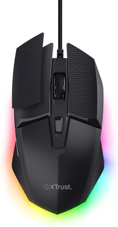 Trust GXT 121 Felox+/Herní/Optická/Pro praváky/10 000 DPI/Drátové USB-A/Černá (25603)