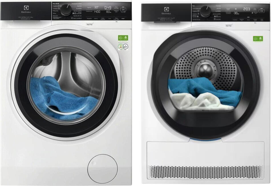 SET Pračka předem plněná Electrolux EW8F4414SGUC + Sušička Electrolux 900 PerfectCare EW9D495CC