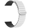 Řemínek silikonový magnetický, ALIGATOR 22mm, bílo-černý