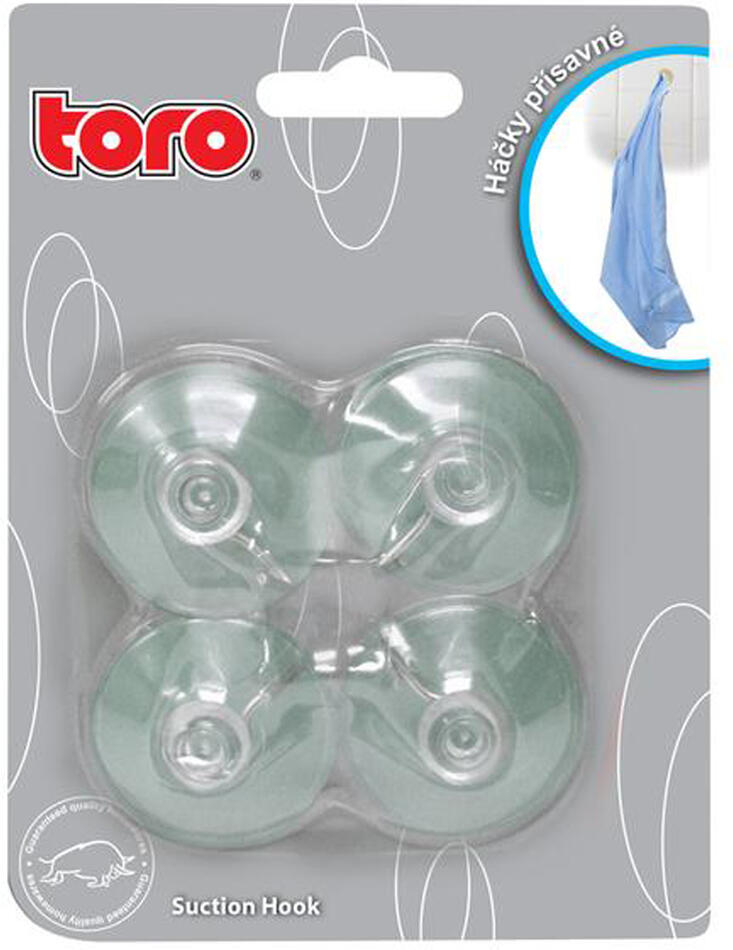 Přísavné háčky s kovovým koncem TORO 4ks