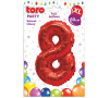 TORO BALÓNEK XL, ČÍSLICE 8, 60CM, MATNĚ ČERVENÁ