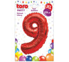 TORO BALÓNEK XL, ČÍSLICE 9, 60CM, MATNĚ ČERVENÁ