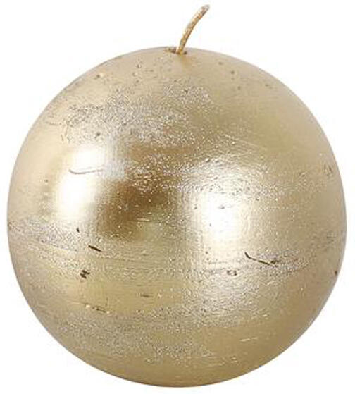 TORO rustikální svíčka koule 8cm PROVENCE zlatá