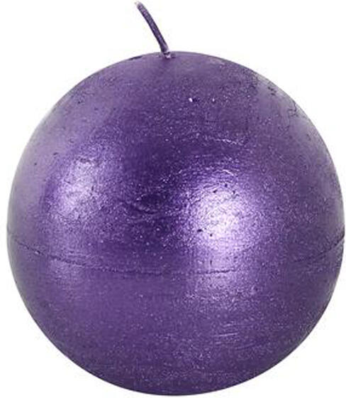 TORO rustikální svíčka koule 8cm PROVENCE fialová