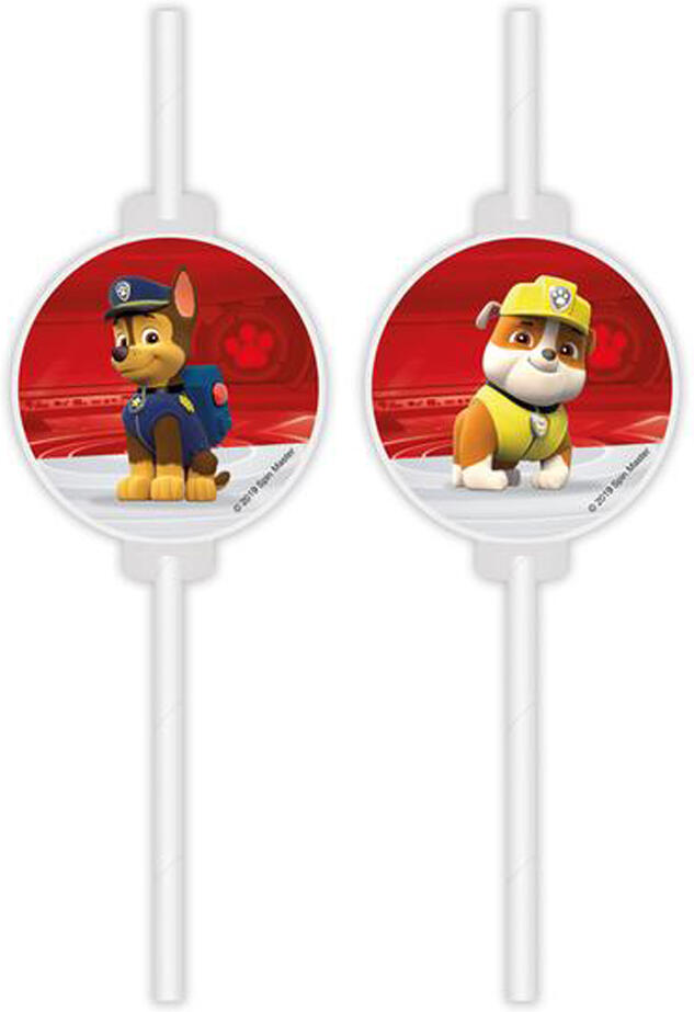 PROCOS papírová brčka 4ks Paw Patrol