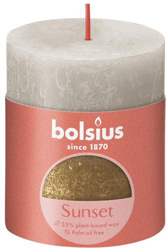 Rustikální svíčka 8cm Bolsius šedo zlatá