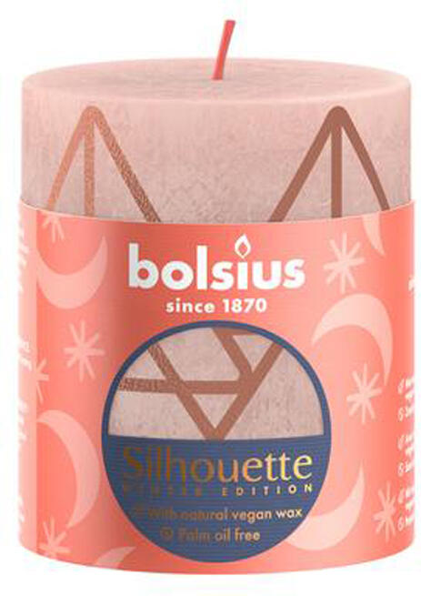 Rustikální svíčka 8cm Bolsius růžová