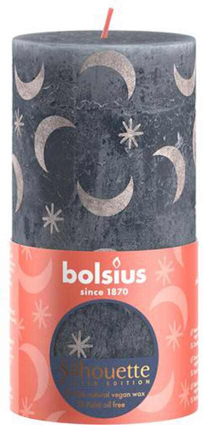 Rustikální svíčka 13cm Bolsius břidlicově modrá