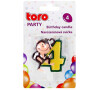 TORO SVÍČKA DORTOVÁ, ČÍSLICE 4 "OPIČKA", 5X4X1,3CM