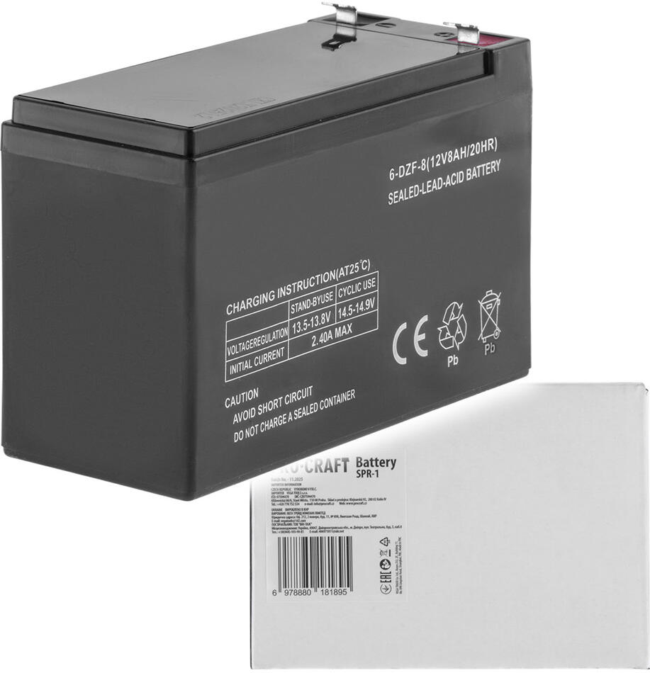 Olověný akumulátor 12V 8Ah Procraft SPR-1 / SPR-1