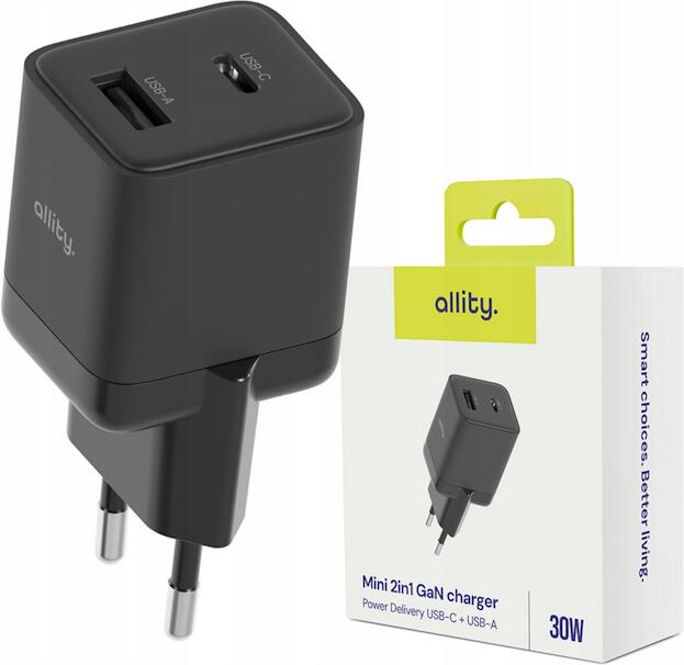 Nabíječka do sítě Allity ATC-01-30WAC 30W, 1xUSB, 1xUSB-C černá