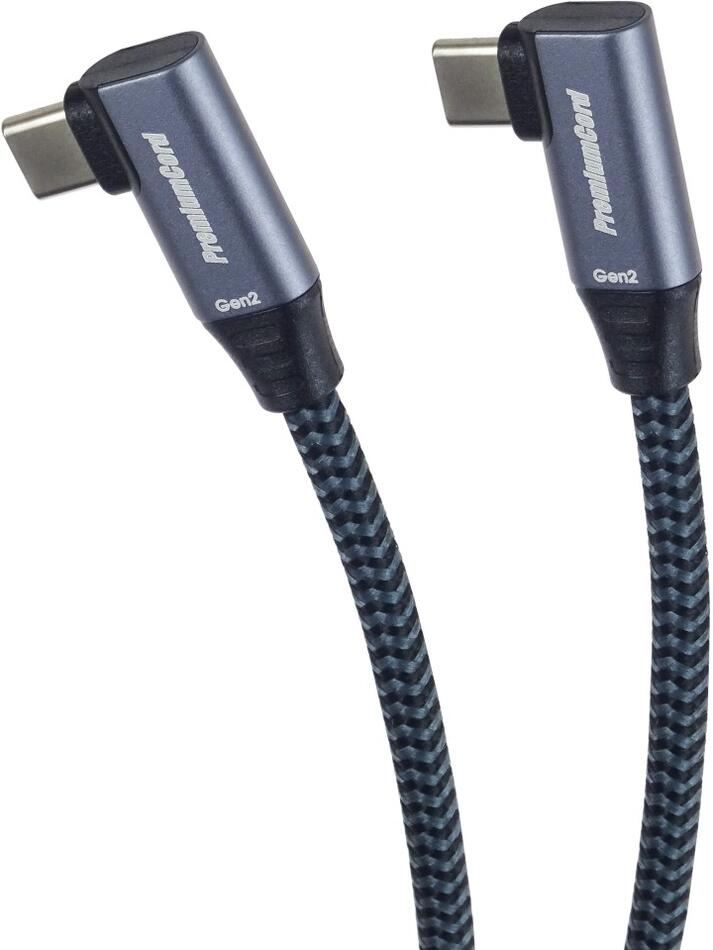PREMIUMCORD USB-C 2x zahnutý kabel, 3m (ku31cj3)
