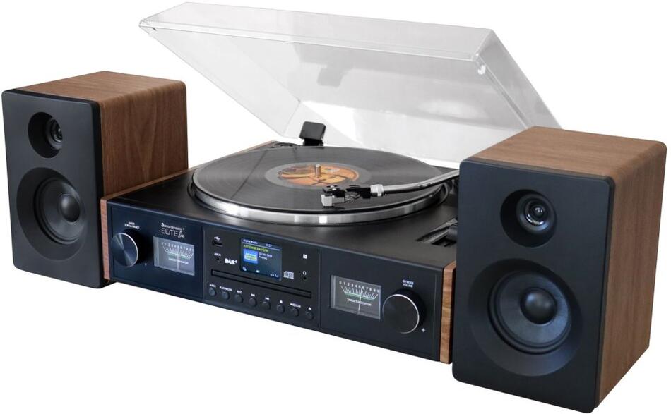 Soundmaster Elite line PL920/ Gramofon/ CD/ BT/ DAB+/ MP3/ 2x12,5W RMS/ černý