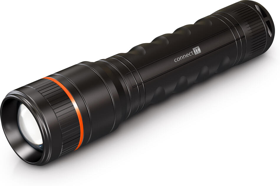 CONNECT IT GLEAM 1000 LED ruční svítilna 4x AA, 1000 lm, hliníková, voděodolná, černá (CLI-9115-BK)