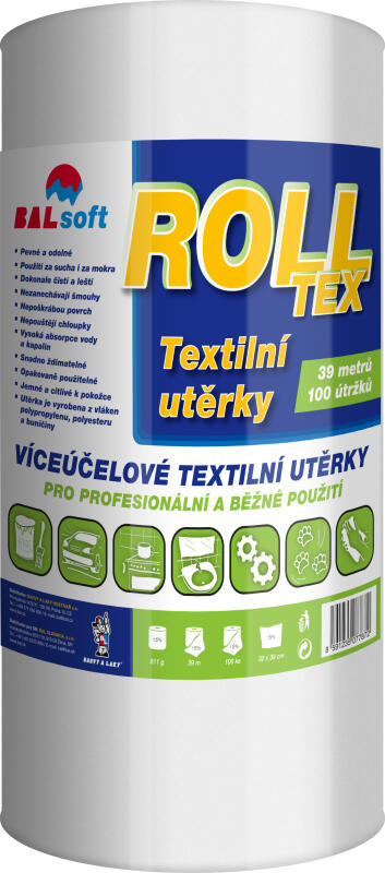 BALsoft Rolltex, textilní utěrky, 39 metrů, 100 útržků