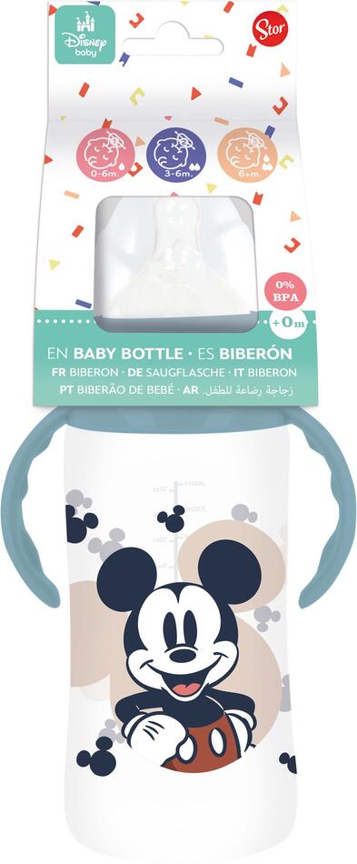 STOR lÁHEV KOJENEC.MICKEY S ÚCHYTY 360ML,ANTIKOLIK.SYS.