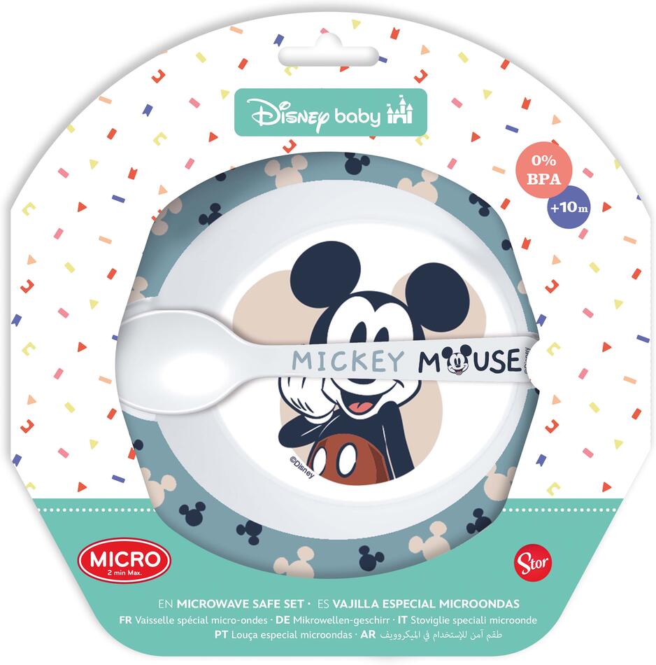 STOR SADA NÁDOBÍ MISKA A LŽÍCE MICKEY