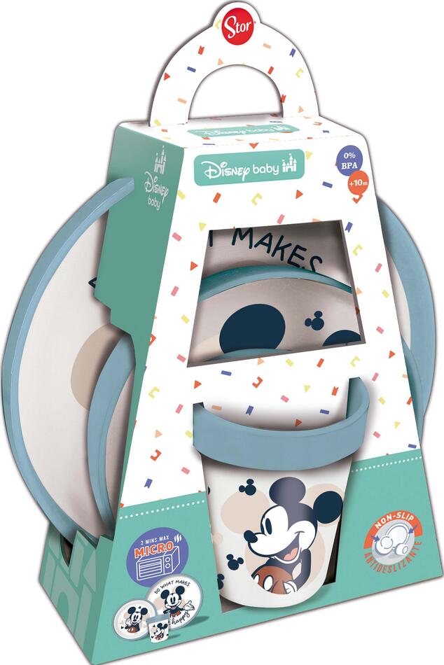 STOR 3DÍLNÁ SADA TALÍŘEK, MISKA A KELÍMEK MICKEY