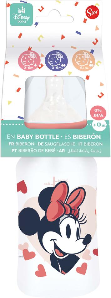 STOR lÁHEV KOJENECKÁ MINNIE 240ML, ANTIKOLIKOVÝ SYSTÉM
