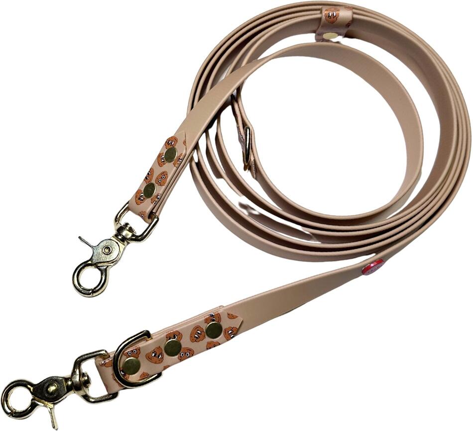 Reedog přepínací vodítko béžové hovínka Biothane 3m - M - 19mm