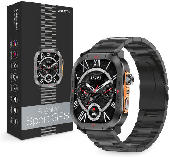 Chytré hodinky Aligator Watch Sport GPS, černé