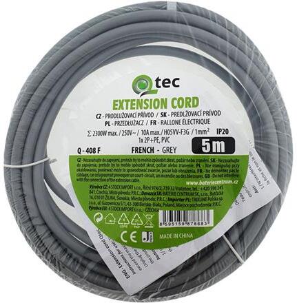 Prodlužovací kabel 1 zásuvka 5m QTEC Q-408F
