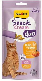 GimCat Snack Cream Duo kuře&dýně 6x15g
