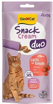 GimCat Snack Cream Duo losos&rajče 6x15g