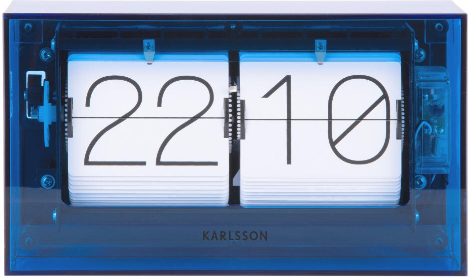 Designové nástěnné/stolní překlápěcí hodiny 5976BL Karlsson 21cm