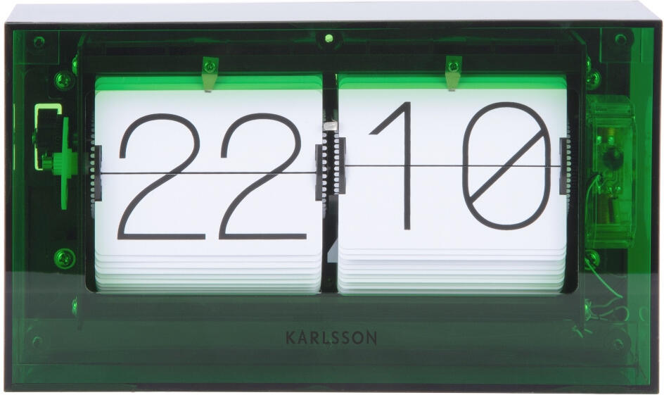Designové nástěnné/stolní překlápěcí hodiny 5976GR Karlsson 21cm