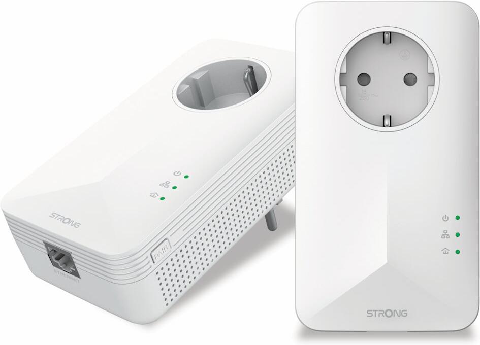 STRONG sada 2 adaptérů Powerline 1000 DUO EU/ 1000 Mbit/s/ 1x LAN/ bílý (POWERL1000DUOEUV2)