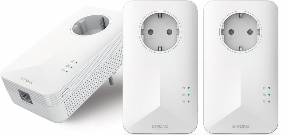 STRONG sada 3 adaptérů Powerline 1000 TRI EU/ 1000 Mbit/s/ 1x LAN/ bílý (POWERL1000TRIEUV2)