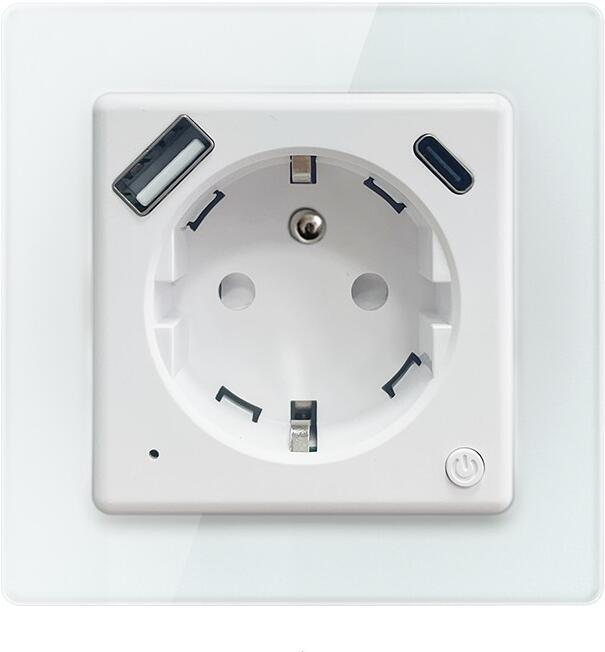 Smart vnitřní zásuvka Nexa s kolíkem, Immax NEO, typ E, 1xUSB, 1xUSB C , PD 20W, Zigbee