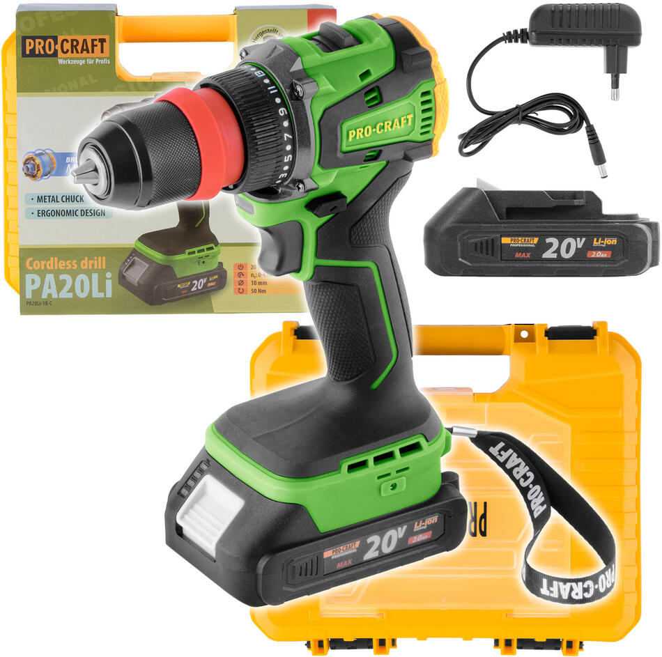 Aku vrtací šroubovák Procraft PA20LiDFR / PA20LiDFR