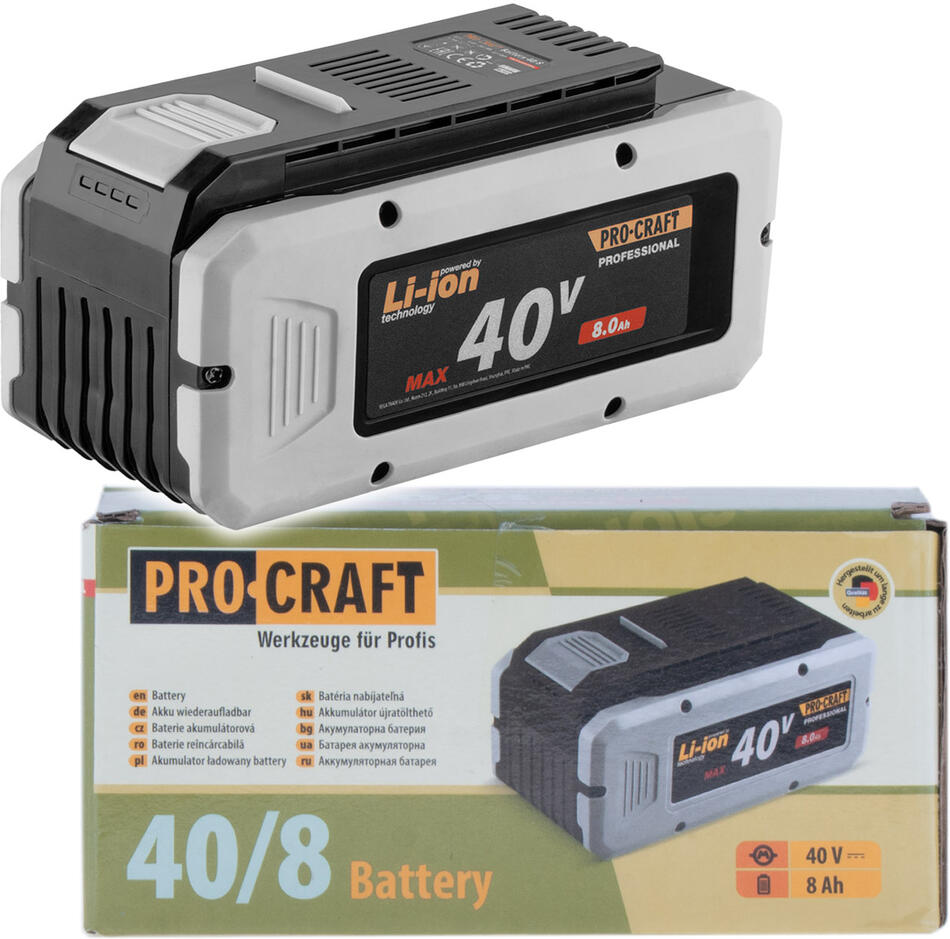 Baterie akumulátorová Procraft 40V Li-ion, 8000mAh , 40/8