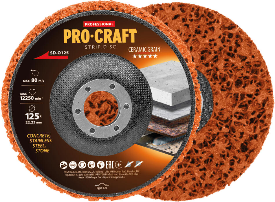 Kotouč brusný Clean & Strip Procraft SD-O125 / SD-O125